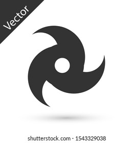 Grey Tornado icon isolated on white background. Cyclone, whirlwind, storm funnel, hurricane wind or twister weather icon.  Vector Illustration