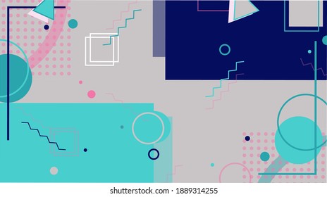 Grey Tosca Modern Memphis Background Wallpaper Vector