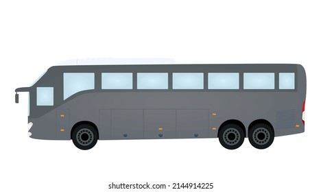 Grey tourist bus. vector illustration