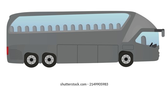 Grey  tourist bus. vector illustration