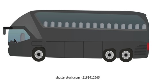 Grey  tourist bus. vector illustration