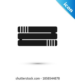 Grey Towel stack icon isolated on white background.  Vector