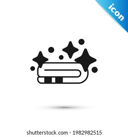 Grey Towel stack icon isolated on white background.  Vector