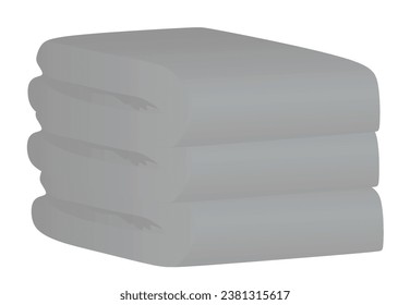 Grey  towels set. vector illustration
