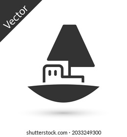 Grey Toy boat icon isolated on white background.  Vector