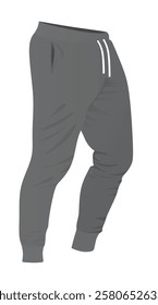 Grey tracksuit bottom. vector illustration