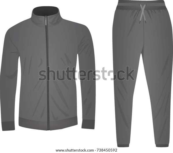 Grey Tracksuit Vector Illustration Stock Vector (Royalty Free) 738450592
