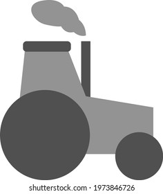 tractor gris, ilustración de icono, vector sobre fondo blanco
