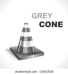 Grey Traffic Cone. Vector illustration