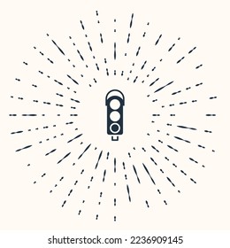 Grey Traffic light icon isolated on beige background. Abstract circle random dots. Vector