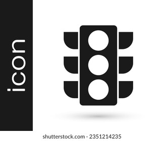 Grey Traffic light icon isolated on white background.  Vector Illustration