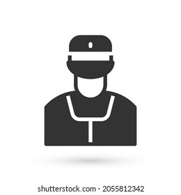 Grey Train conductor icon isolated on white background.  Vector