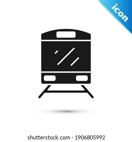Grey Train icon isolated on white background. Public transportation symbol. Subway train transport. Metro underground.  Vector