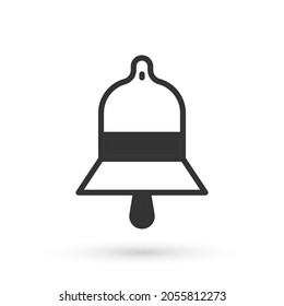 Icono de la campana de la estación de tren gris aislado en fondo blanco.  Vector