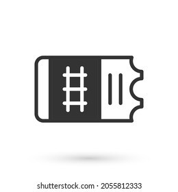 Icono del billete de tren gris aislado en fondo blanco. Viajes por ferrocarril.  Vector