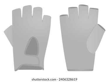 Grey  training gloves. vector illustration