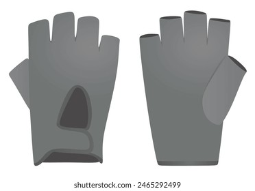 Grey  training gloves. vector illustration