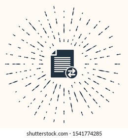 Grey Transfer files icon isolated on beige background. Copy files, data exchange, backup, PC migration, file sharing concepts. Abstract circle random dots. Vector Illustration
