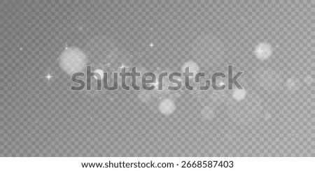 Grey Transparent Bokeh Light PNG Background with Soft Blur and Holiday Sparkle for Elegant Abstract Design.