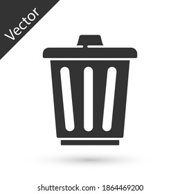 La Basura gris puede marcar un icono aislado en el fondo blanco. Signo de basurero. Icono de la canasta de reciclaje. Icono de papelera. Vector.