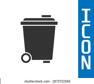 La Basura gris puede marcar un icono aislado en el fondo blanco. Signo de basurero. Icono de la canasta de reciclaje. Icono de papelera.  Vector