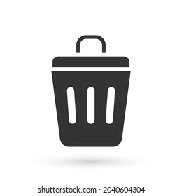 La Basura gris puede marcar un icono aislado en el fondo blanco. Signo de basurero. Icono de la canasta de reciclaje. Icono de papelera.  Vector