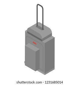 Grey travel bag icon. Isometric of grey travel bag vector icon for web design isolated on white background