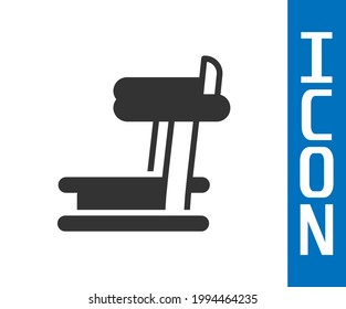 Grey Treadmill machine icon isolated on white background.  Vector