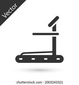 Grey Treadmill machine icon isolated on white background.  Vector