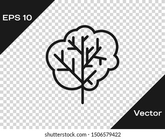 Grey Tree icon isolated on transparent background. Forest symbol.  Vector Illustration
