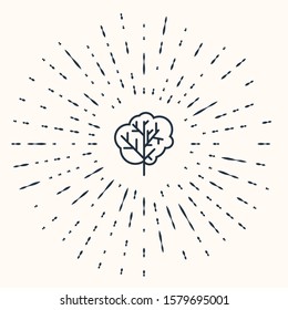 Grey Tree icon isolated on beige background. Forest symbol. Abstract circle random dots. Vector Illustration
