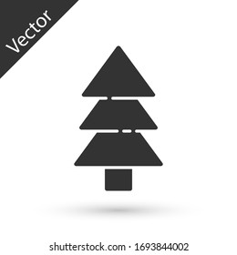 Grey Tree icon isolated on white background. Forest symbol. Vector Illustration