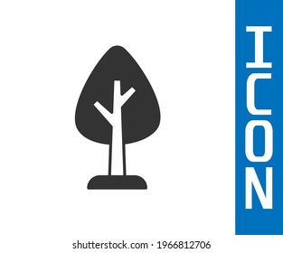 Icono de Árbol gris aislado en fondo blanco. Símbolo de bosque.  Vector