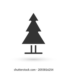 Grey Tree icon isolated on white background. Forest symbol.  Vector