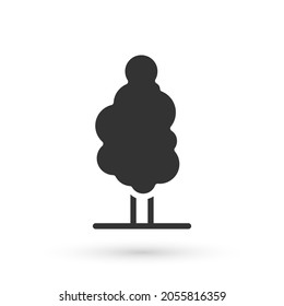 Grey Tree icon isolated on white background. Forest symbol.  Vector