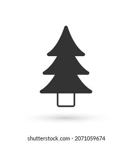 Grey Tree icon isolated on white background. Forest symbol.  Vector