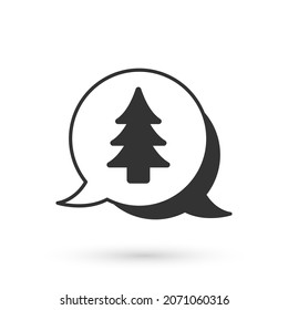 Grey Tree icon isolated on white background. Forest symbol.  Vector