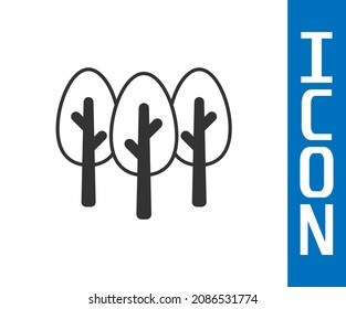 Grey Tree icon isolated on white background. Forest symbol.  Vector