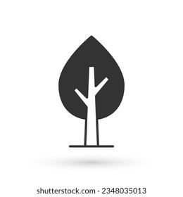Grey Tree icon isolated on white background. Forest symbol.  Vector