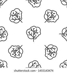 Grey Tree icon isolated seamless pattern on white background. Forest symbol.  Vector Illustration
