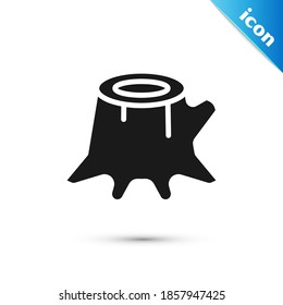 Grey Tree stump icon isolated on white background.  Vector