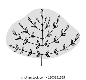 Grey tree. Vector Illustration.
