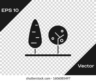 Grey Trees icon isolated on transparent background. Forest symbol.  Vector Illustration