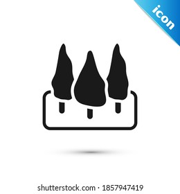 Grey Trees icon isolated on white background. Forest symbol.  Vector