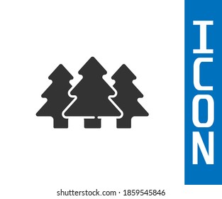 Grey Trees icon isolated on white background. Forest symbol.  Vector