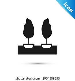 Grey Trees icon isolated on white background. Forest symbol.  Vector