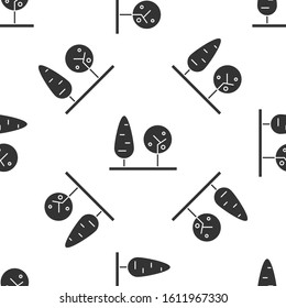 Grey Trees icon isolated seamless pattern on white background. Forest symbol.  Vector Illustration