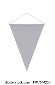 Grey Triangle Flag Template. Vector Illustration