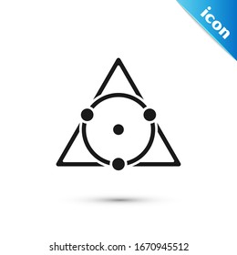 Grey Triangle math icon isolated on white background.  Vector Illustration