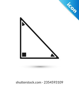 Grey Triangle math icon isolated on white background.  Vector Illustration